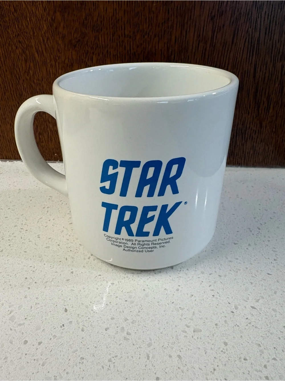 Star Trek White Ceramic Mug with Blue Logo